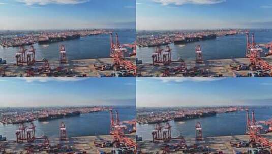 港口青岛港码头高清在线视频素材下载