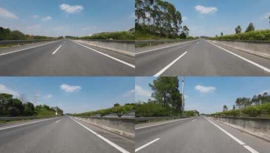 汽车行驶在高速公路上，第一视角高清在线视频素材下载