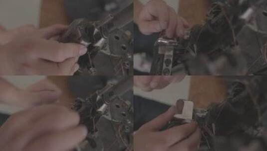 修理缝纫机5高清在线视频素材下载