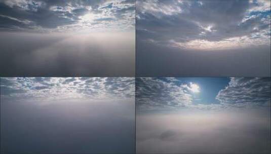 4k各种飞机起飞穿越云海高清在线视频素材下载