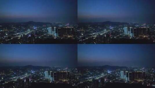 夜晚灯光开启深圳龙岗建筑高楼B高清在线视频素材下载