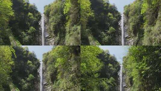 航拍大山瀑布自然风光高清在线视频素材下载