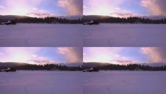 冬天的日落高清在线视频素材下载