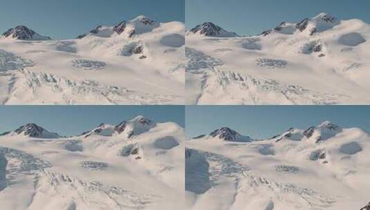 自然风光 航拍雪山山顶山脉雪景高清在线视频素材下载