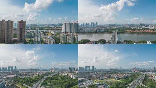 4k广州新光大桥车流延时高清在线视频素材下载