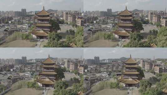 航拍城市景德镇御窑博物馆高清在线视频素材下载