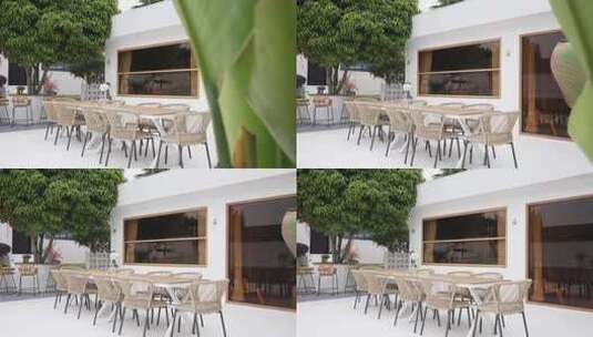 咖啡店户外桌椅高清在线视频素材下载