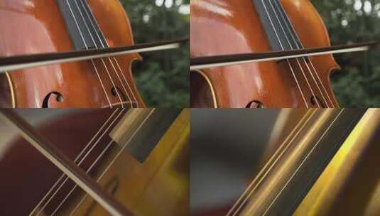 乐器弹奏演奏大提琴特写高清在线视频素材下载