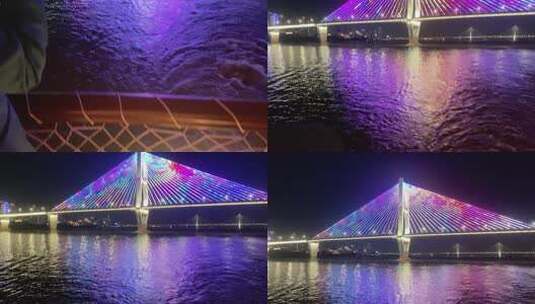 汉江大桥夜景高清在线视频素材下载
