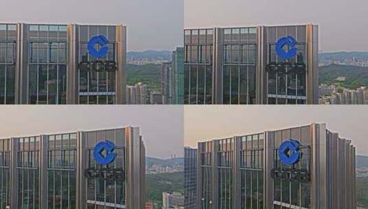 深圳建行大厦logo特写右环绕高清在线视频素材下载