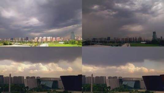 城市乌云 暴雨将至 黑云高清在线视频素材下载