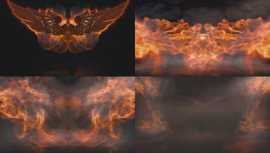创意发布会翅膀火焰燃烧动画展示开场高清在线视频素材下载