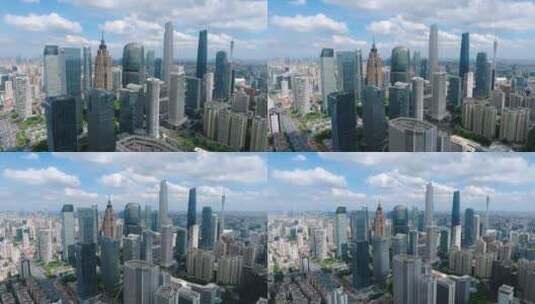 珠江新城广州塔中轴线航拍高清在线视频素材下载