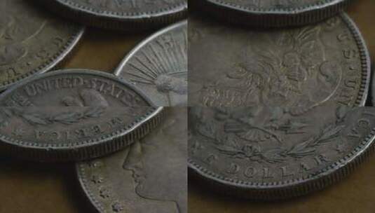 古董美国硬币高清在线视频素材下载