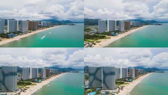 广东惠州惠东双月湾度假酒店海岸线延时摄影高清在线视频素材下载