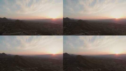 从阿尔梅里亚莫哈卡尔向群山上空拍摄。高清在线视频素材下载