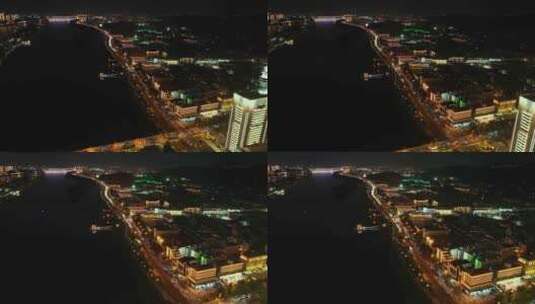 长沙市中心夜景4K航拍素材高清在线视频素材下载