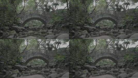 公园里人造拱桥高清在线视频素材下载