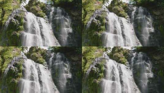 雨林中美丽的瀑布高清在线视频素材下载