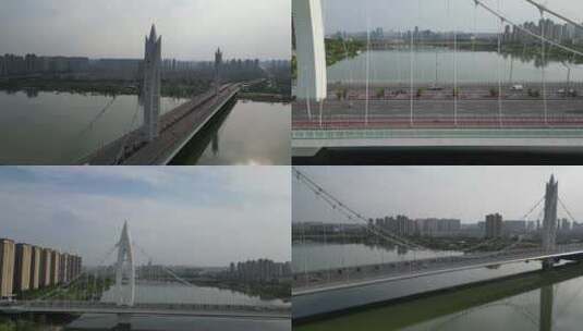 西安渭河元朔大桥4K浐灞灞河航拍2高清在线视频素材下载