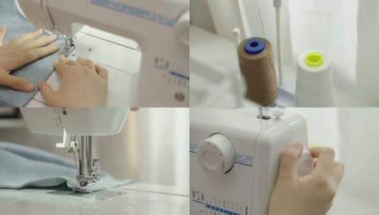 缝纫机缝布料服装工厂裁缝店西服定制轻工业高清在线视频素材下载