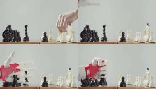 机器人下棋高清在线视频素材下载