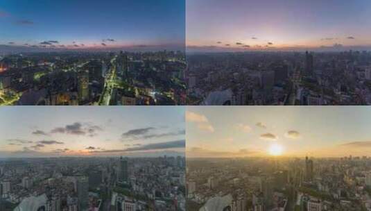 震撼粤港澳大湾区佛山禅城区日出延时高清在线视频素材下载