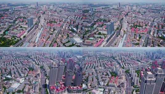 4k 航拍天津城区高清在线视频素材下载