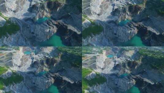 无人机正飞过美丽的采石场高清在线视频素材下载