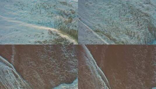 沙滩上的海浪和海沫高清在线视频素材下载
