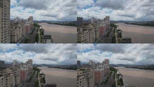 浙江温州城市建设高楼大厦城市大景航拍高清在线视频素材下载