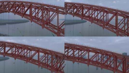 航拍广州明珠湾大桥钢铁结构高清在线视频素材下载
