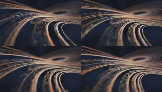 流动的曲线与粒子3D渲染高清在线视频素材下载