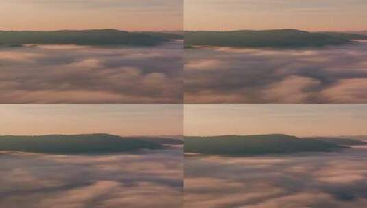 清晨山间云海云雾缭绕延时航拍高清在线视频素材下载