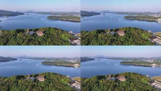 太公山 姜太公 山上寺庙 天目湖高清在线视频素材下载