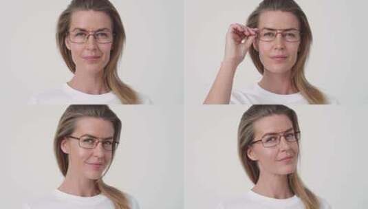 戴眼镜的美女高清在线视频素材下载
