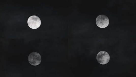 十五的月亮月黑风高乌云遮住月亮高清在线视频素材下载