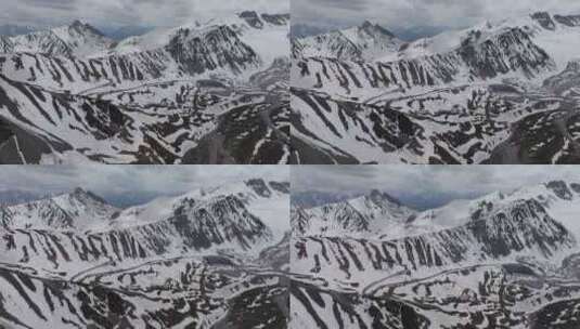 航拍新疆独库公路哈希勒根垭口风景高清在线视频素材下载