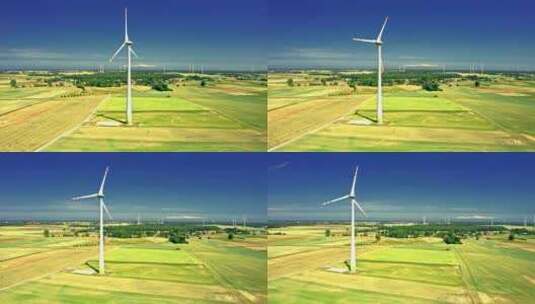 风车山风力发电、绿色清洁能源高清在线视频素材下载