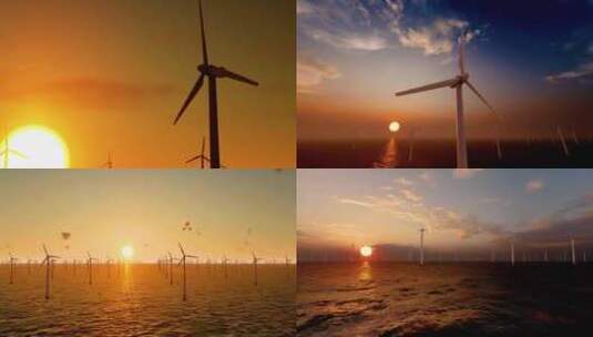海上风力发电 新能源高清在线视频素材下载