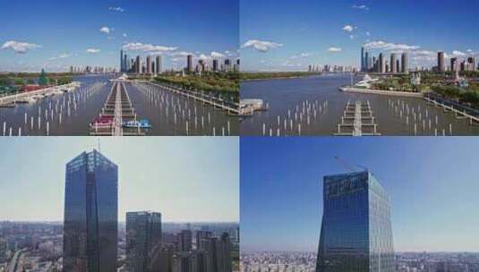 哈尔滨地标航拍合集高清在线视频素材下载