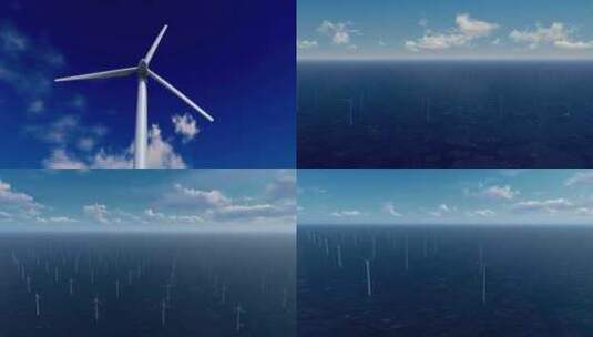 海上风电 风力发电厂高清在线视频素材下载