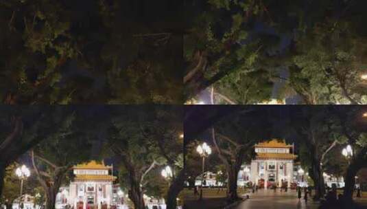 广州夜景市政府正门_8K高清在线视频素材下载