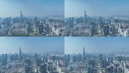 深圳航拍城市地标建筑都市风光深南大道交通高清在线视频素材下载
