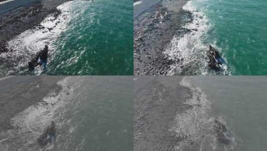 大海浪花 海浪海水海边高清在线视频素材下载