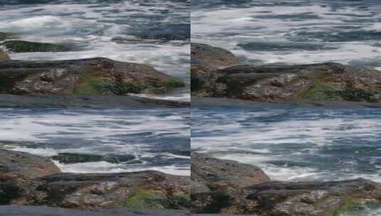 海水拍打岩石高清在线视频素材下载