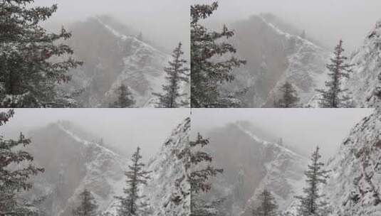 贺兰山金顶雪景视频 (4)高清在线视频素材下载