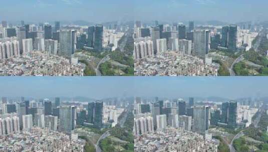 深圳岗厦村航拍大中华国际金融中心城市建筑高清在线视频素材下载
