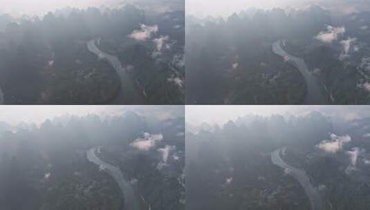 桂林漓江风光 烟雨漓江高清在线视频素材下载