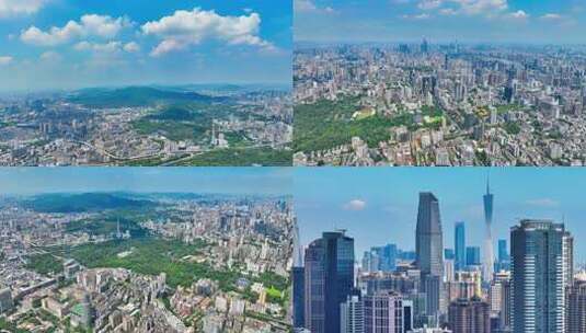广州航拍越秀山电视塔中国一线城市延时剪影高清在线视频素材下载